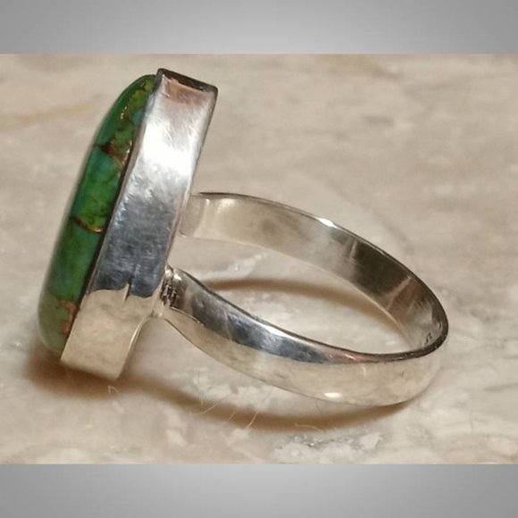 🔥LAST DAY! AUTHENTIC Mohave Green Turquoise sterling silver Ring sz 6 02 - Picture 4 of 7